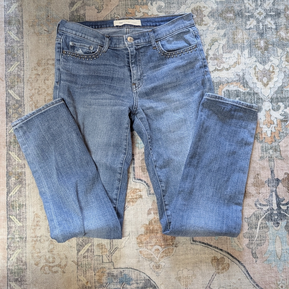 Gap real straight denim jeans with studded details, 27L, 30" inseam, 29" waist